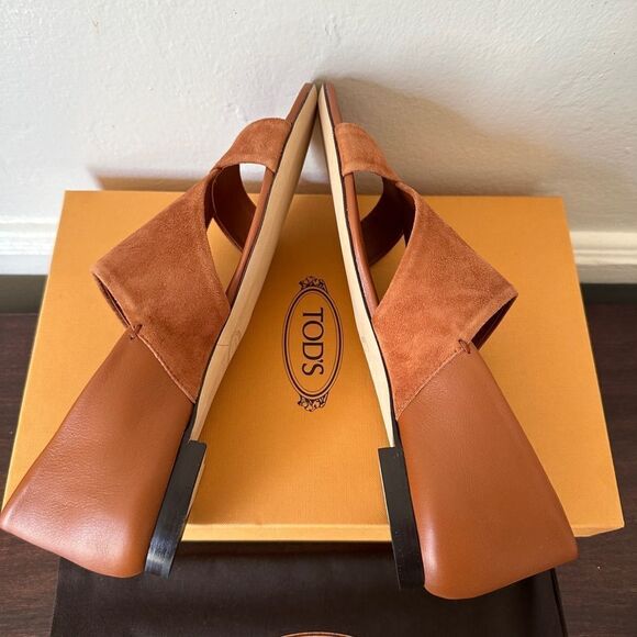 Tod's soft leather upper/leather lining stylish flat sandal size EU37 /US7 - Picture 7 of 12